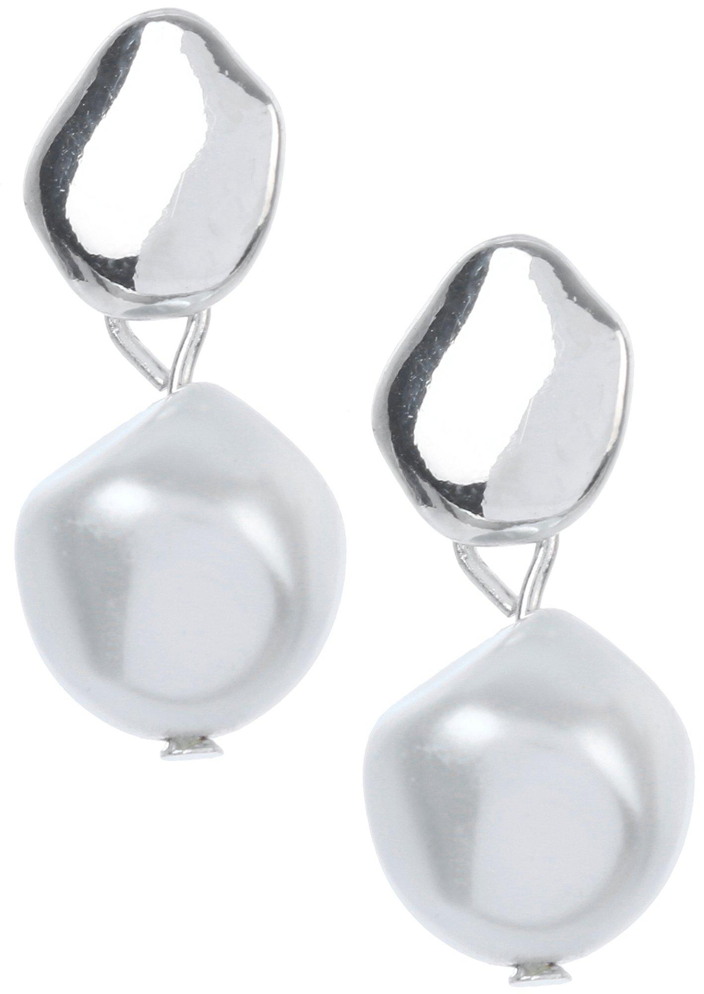 1 in. Pearl Accent Post Back Earrings