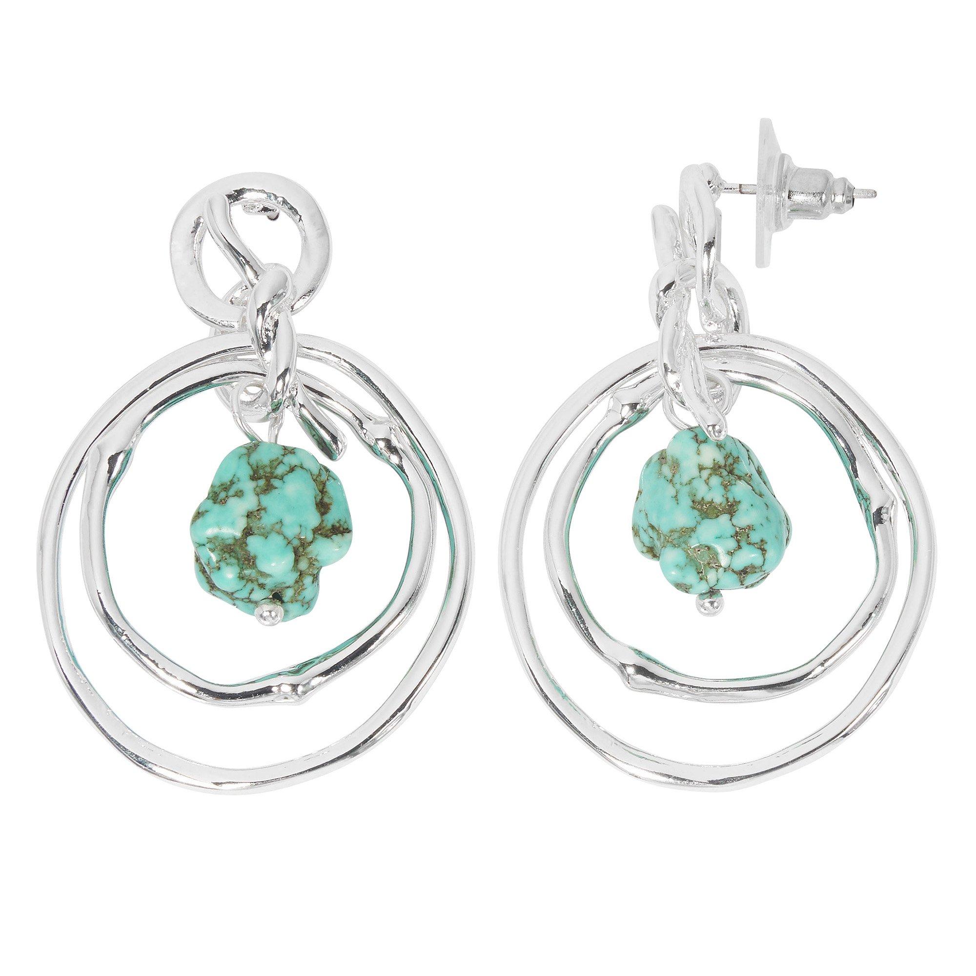 Orbital Turquoise Dangle Earrings