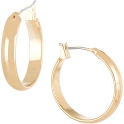 1 In. Curved Gold Tone Hoop Earrings