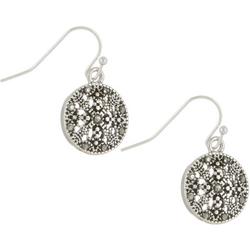 1 In. Pave Round Disc Dangle Earrings