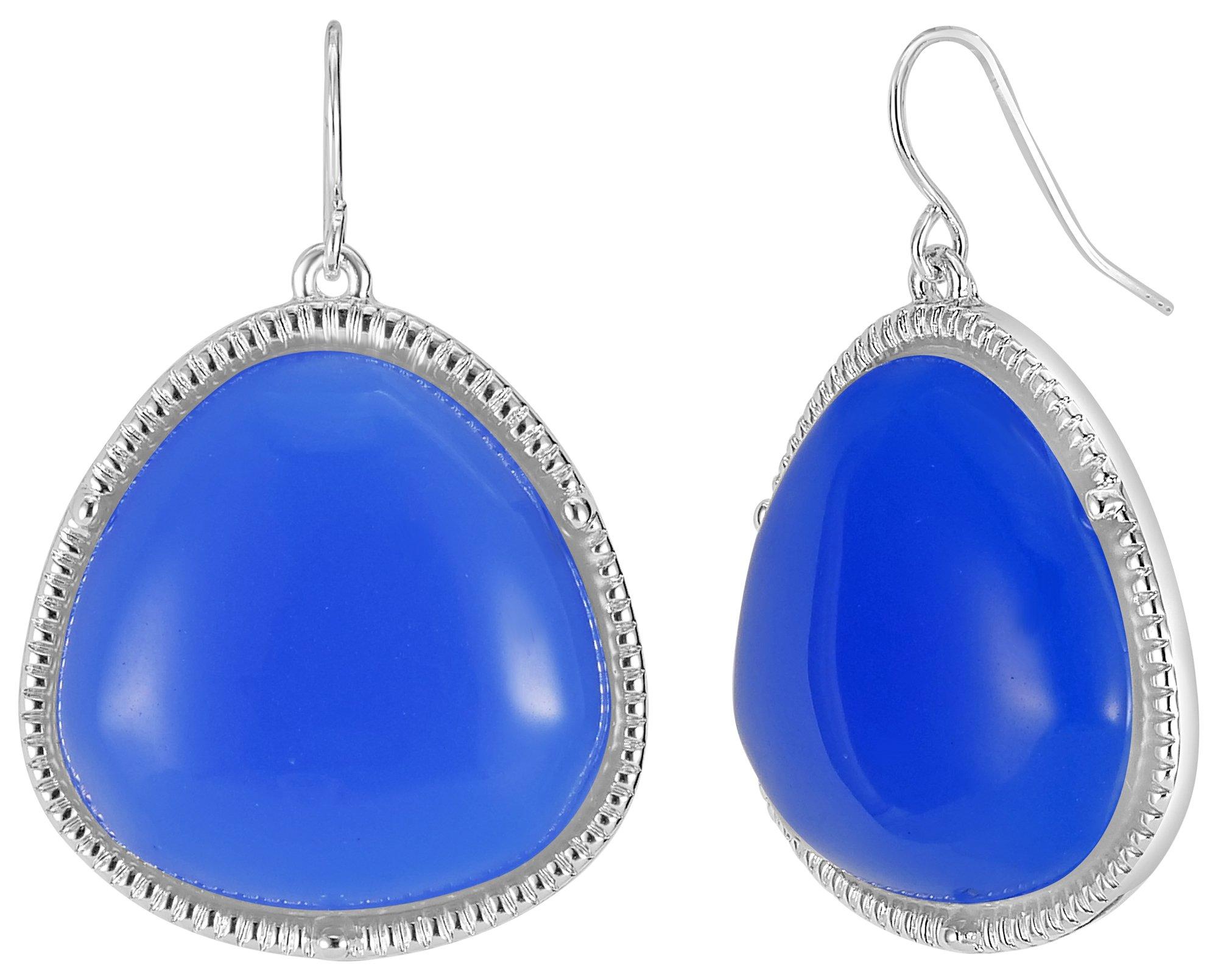 1.5 In. Cabochon Rounded Dangle Earrings