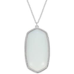 18 In. Cabochon Rectangle Pendant Necklace
