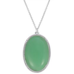 Juniper + Lime 18 In. Cabochon Oval Pendant Necklace