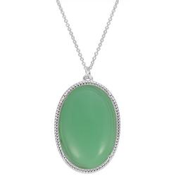 18 In. Cabochon Oval Pendant Necklace