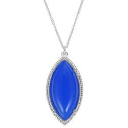 18 In. Cabochon Marquise Pendant Necklace