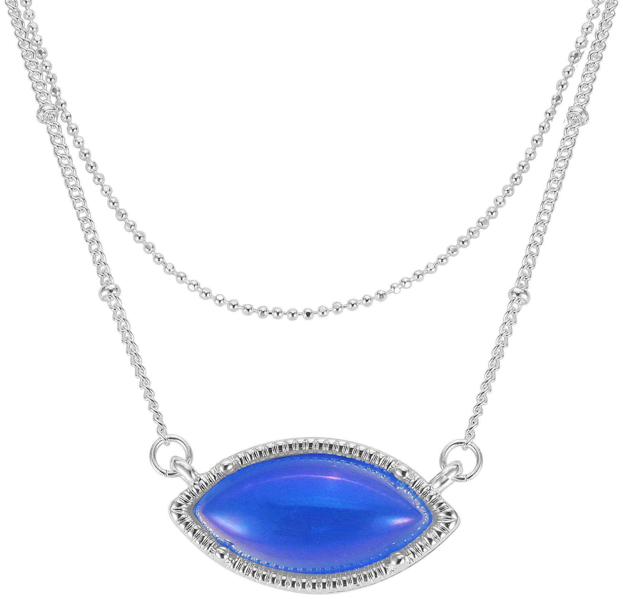 Juniper + Lime 2-Row 18 In. Cabochon Marquise Necklace