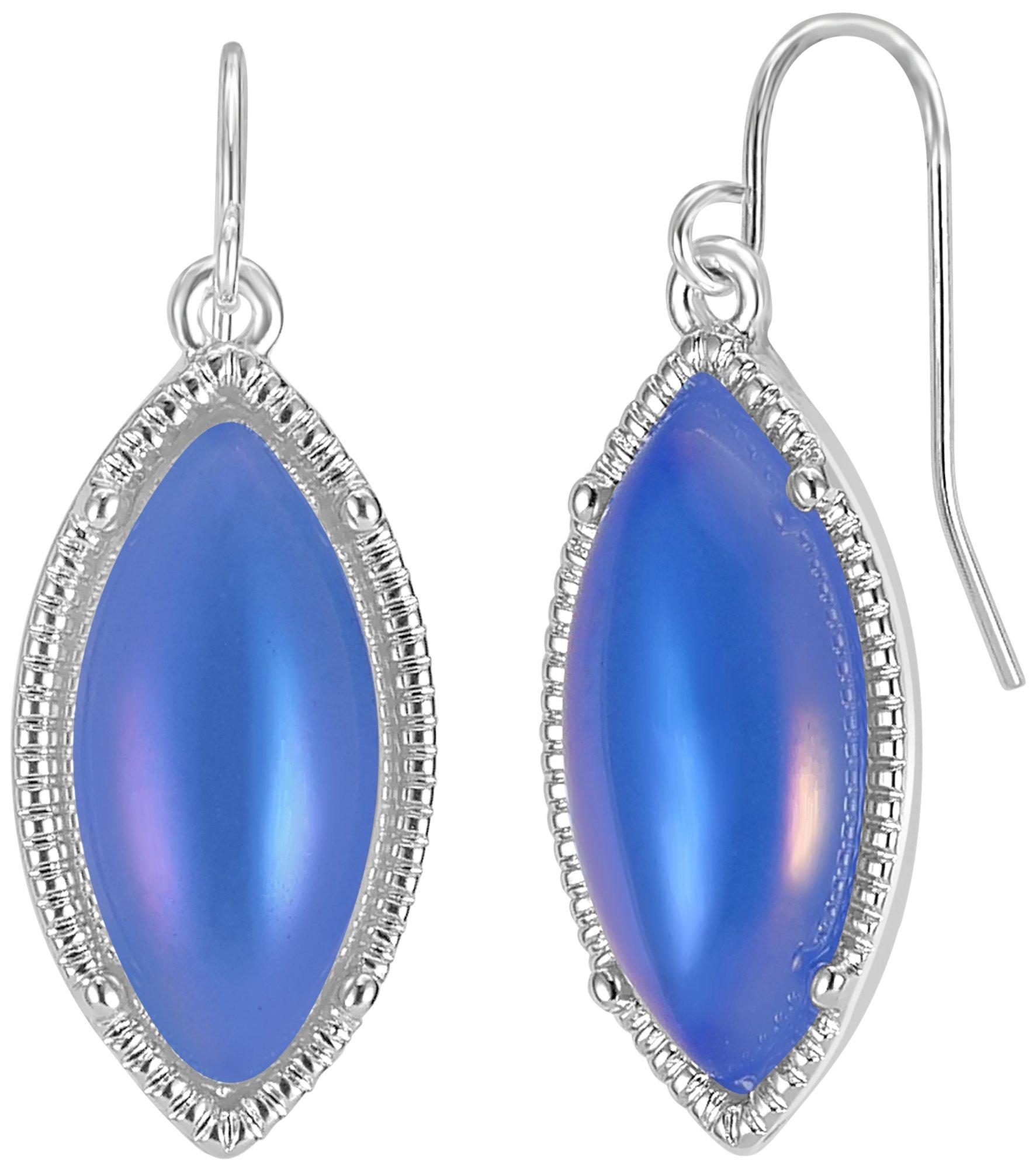 Juniper + Lime 1.25 In. Cabochon Marquise Dangle Earrings