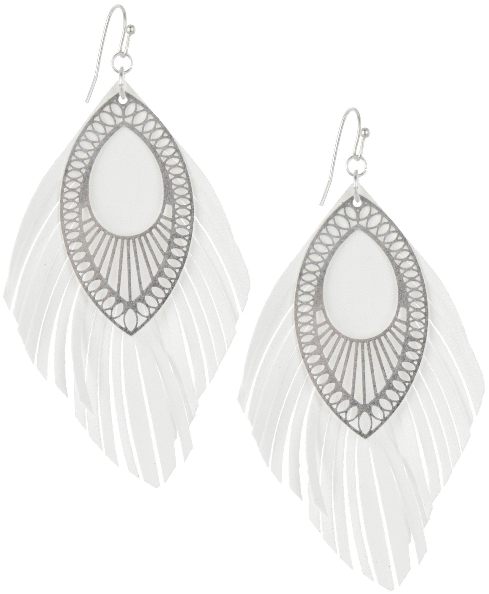 Bay Studio 3.5 In. Layered Feather Dangle Earrings
