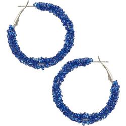 Crystal Embellished Hoop Earrings