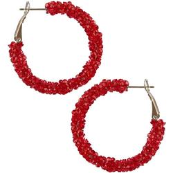 Crystal Embellished Hoop Earrings