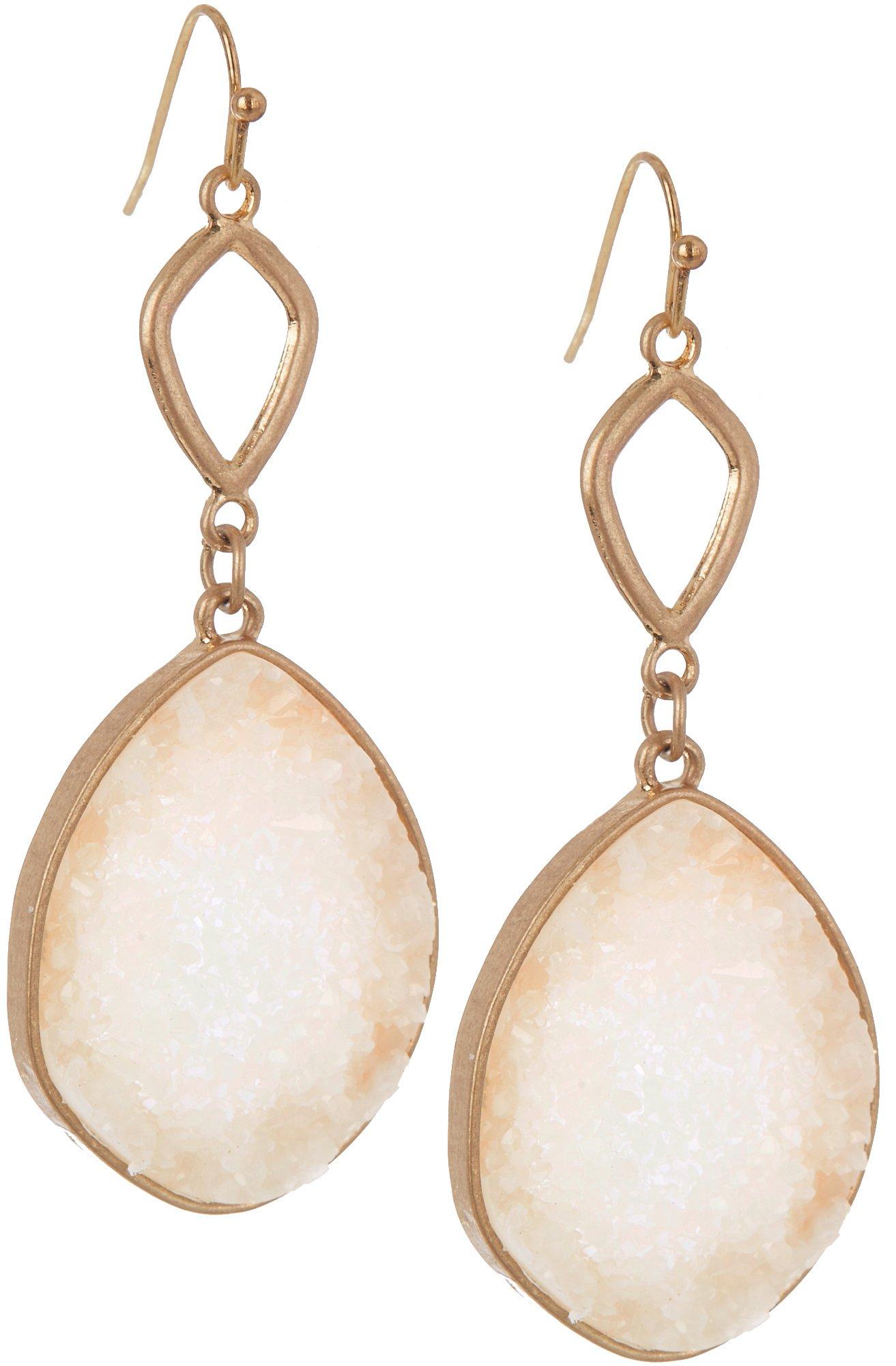 Bay Studio 2.75 In. Faux Druzy Double Drop Dangle Earrings