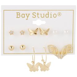 Bay Studio 6-pc Butterfly & Stud Earrings Set