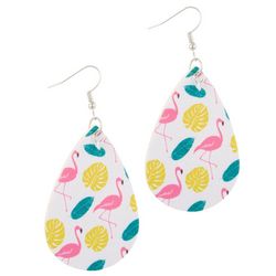 Bay Studio Flamingo Yellow Leaves Hook Earrings