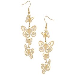 Bay Studio Gold Tone Butterfly Dangle Earrings