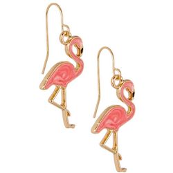 Bay Studio Goldtone Flamingo Drop Earrings