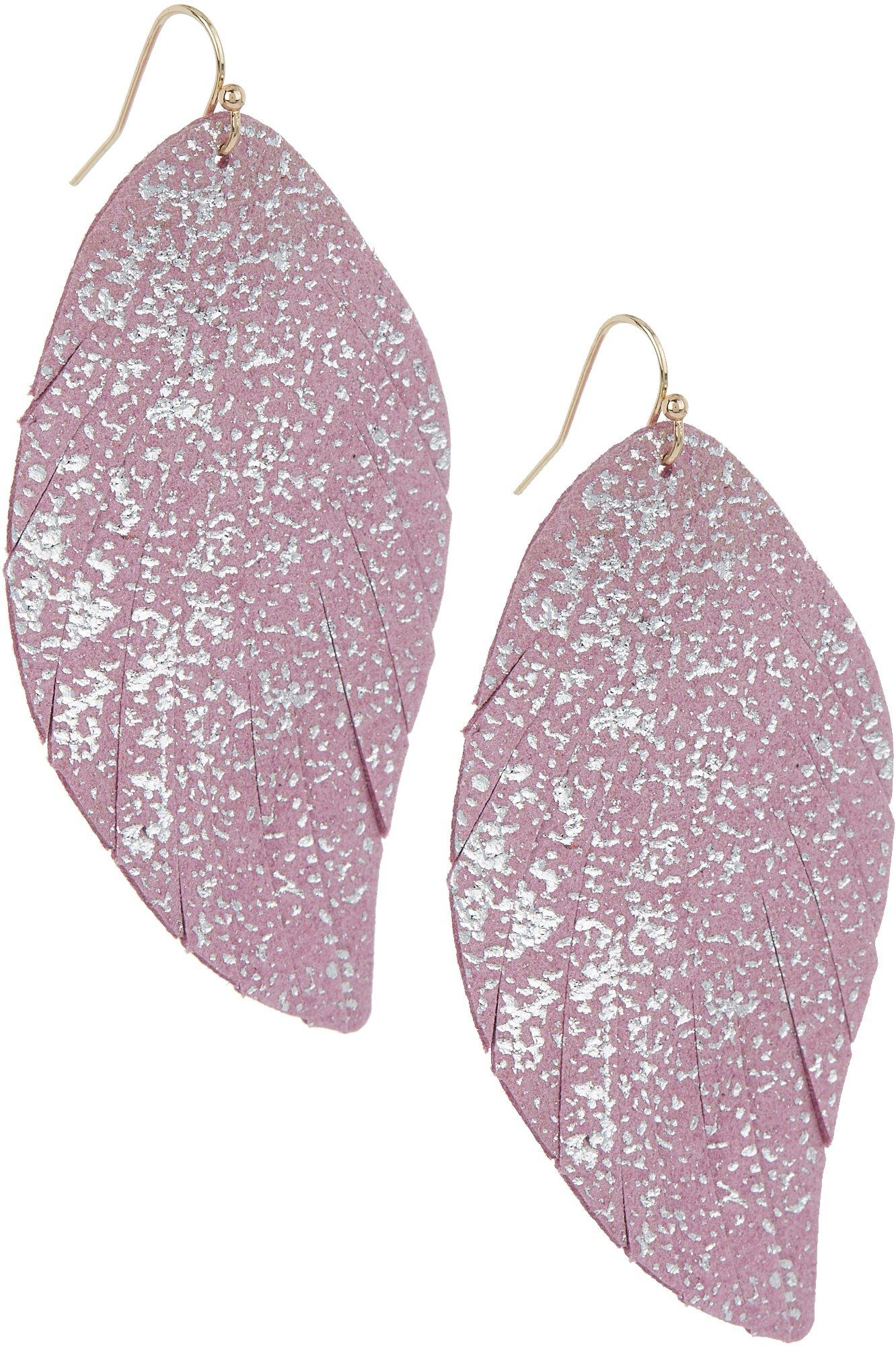 Bay Studio Glitter Feather Drop Earrings