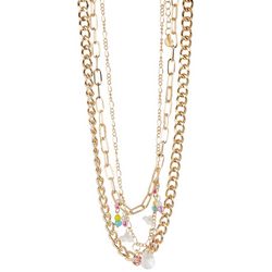 Bay Studio 3-Row 14 In. Bead Layered Chain Necklace