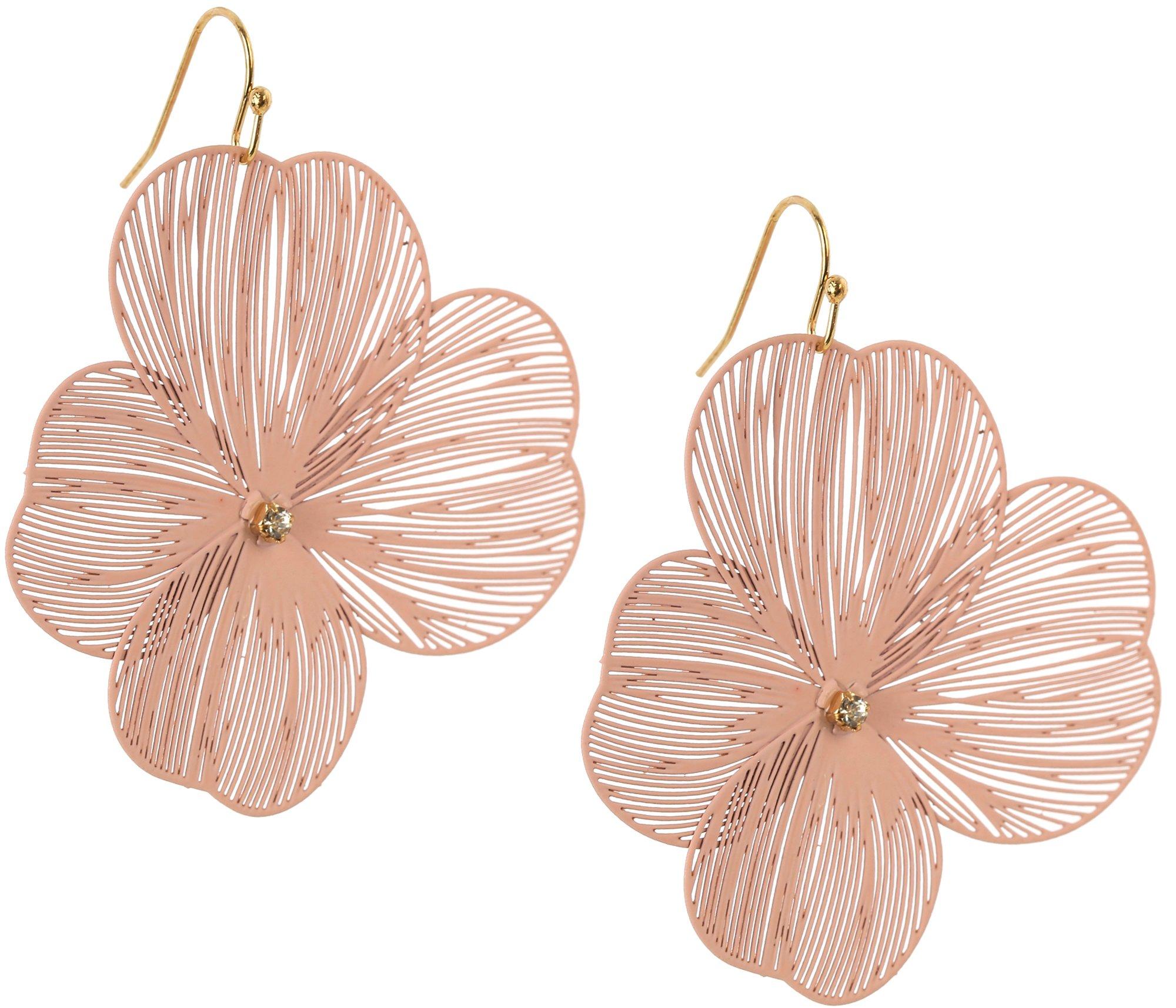 Cutout Flower Dangle Earrings