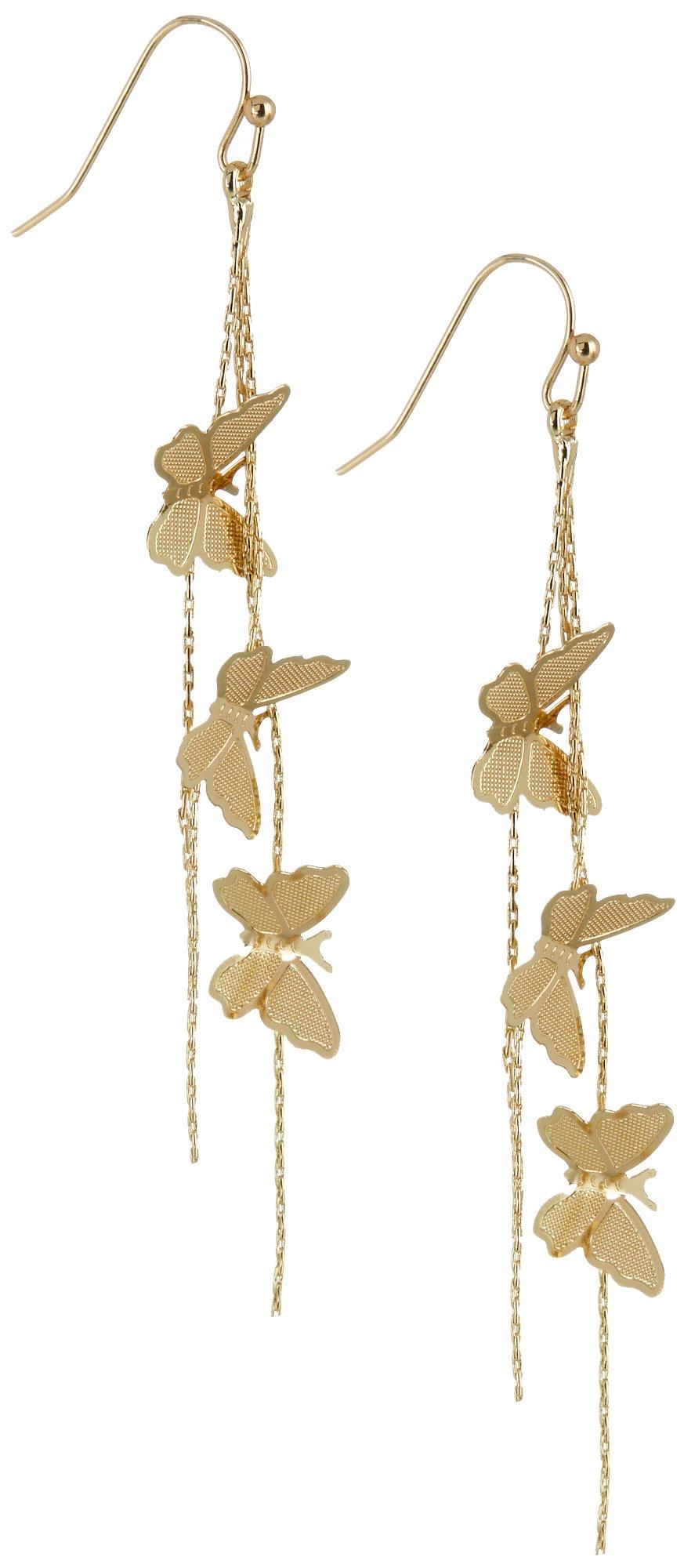 Bay Studio Butterfly Chains 3 In. Drop Earrings