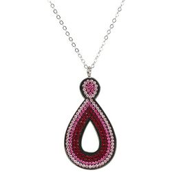 Bay Studio 32 In. Pave Teardrop Pendant Chain Necklace