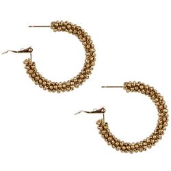 Bay Studio Trendy Seed Bead Wrapped Hoop Earrings