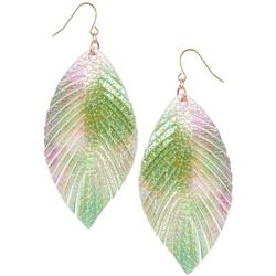 Metallic Leaf Dangle Earrings