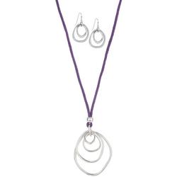2-Pc. 30 In. Cord Necklace & Dangle Earrings Set