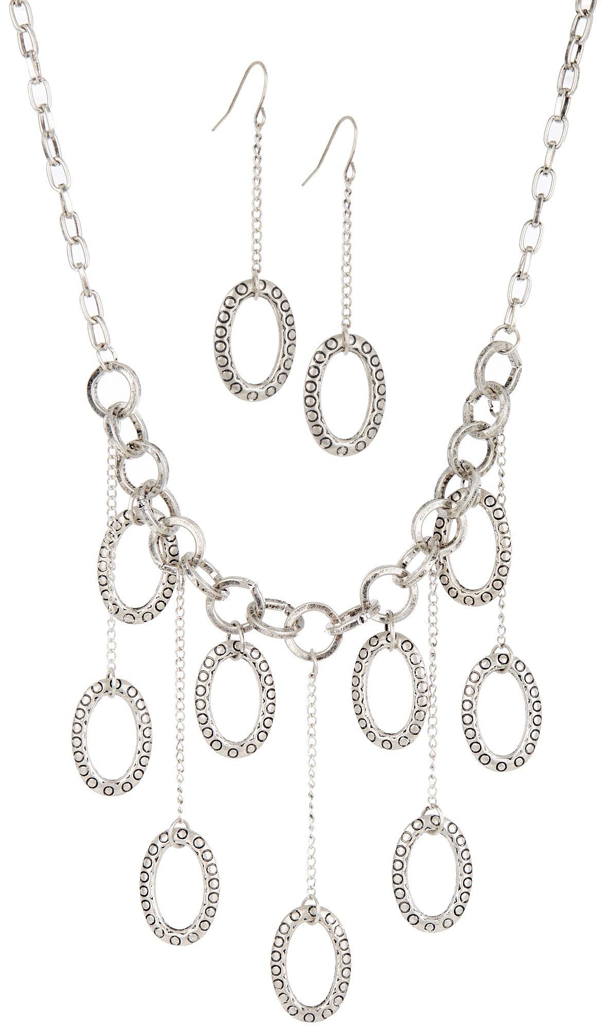 2-Pc. 18 In. Oval Drops Necklace & Earrings Set