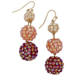 Bay Studio Triple Linear Jeweled Ball Dangle Earrings