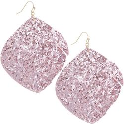 Bay Studio Rounded Glitter Feather Drop Earrings
