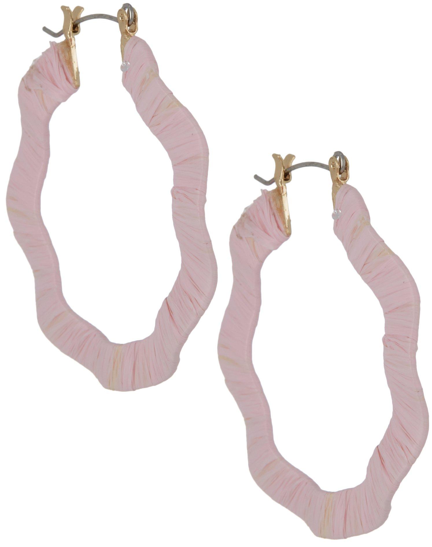Bay Studio Raffia Wrapped Wavy Hoop Earrings