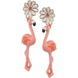 Bay Studio 1.5 In. Daisy Flamingo Dangle Earrings