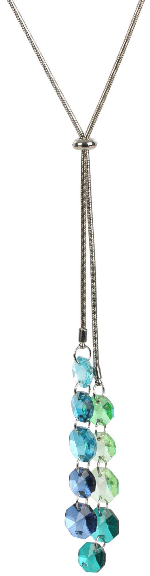 Bay Studio Faceted Bead Linear Drop Tassel Necklace