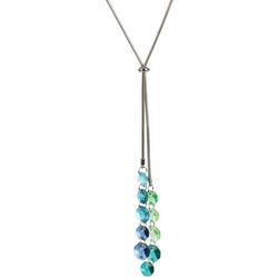 Faceted Bead Linear Drop Tassel Necklace