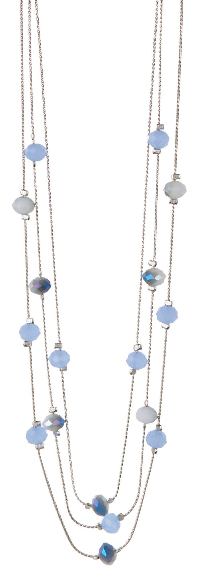 3-Row 18 In. Beaded Illusion Necklace