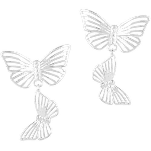 Bay Studio Pave Double Butterfly Drop Earrings