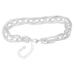 3-Row Twist Chain Linked Anklet