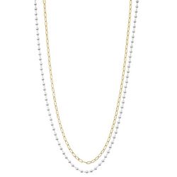 Bay Studio 16 In. 2-Row Two-Tone Layered Chain Necklace