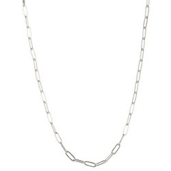 Bay Studio 18 In. Paperclip Link Silver Tone Chain Necklace