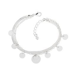 2-Row Disc Dangles Chain Bracelet With Extender