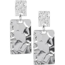 Bay Studio 1.75 In. Hammered Double Square Dangle Earrings
