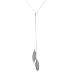Bunulu 20 In. Double Pave Feathers Necklace