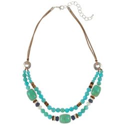 Bay Studio 2-Row Bead Cord Mix Media Necklace With Extender