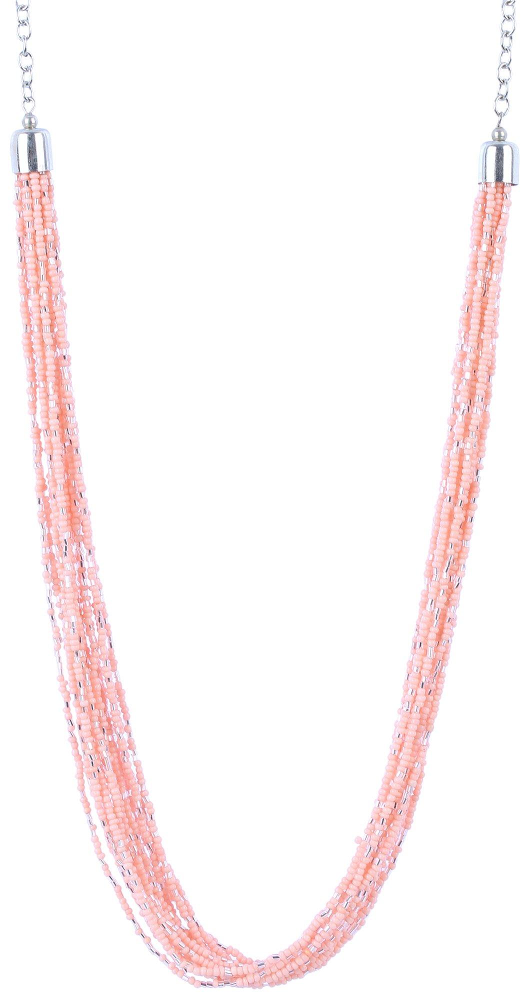 34 In. Multi-Row Seed Bead Frontal Necklace