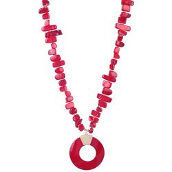 Bay Studio 18 In. Shell Chip Donut Pendant Necklace