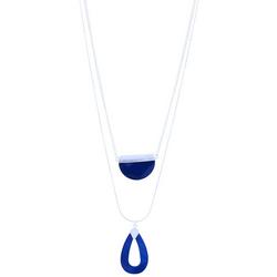 2-Row 18 In. Double Shell Pendant Necklace