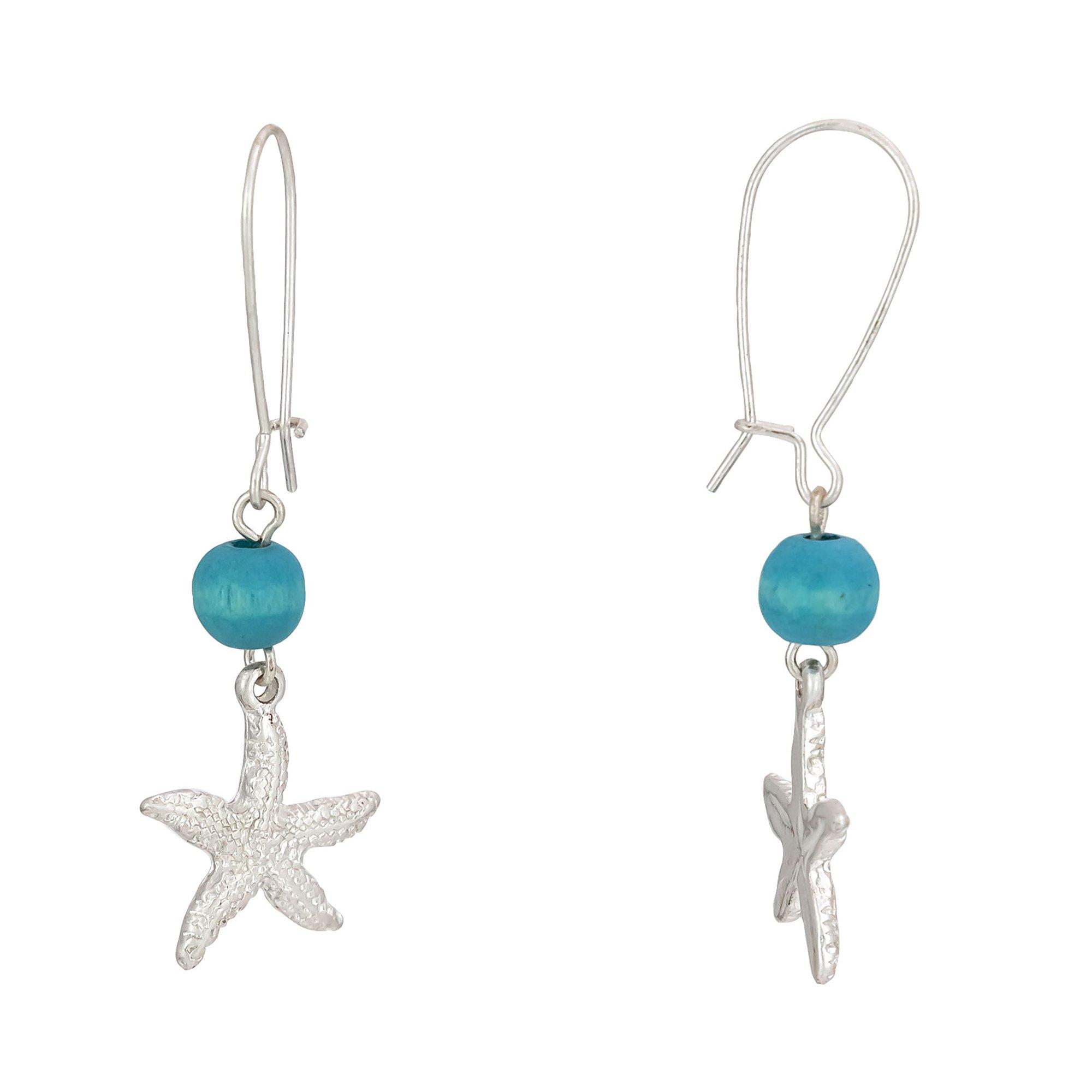 1.75 In. Ship Hook Starfish Drop Earrings