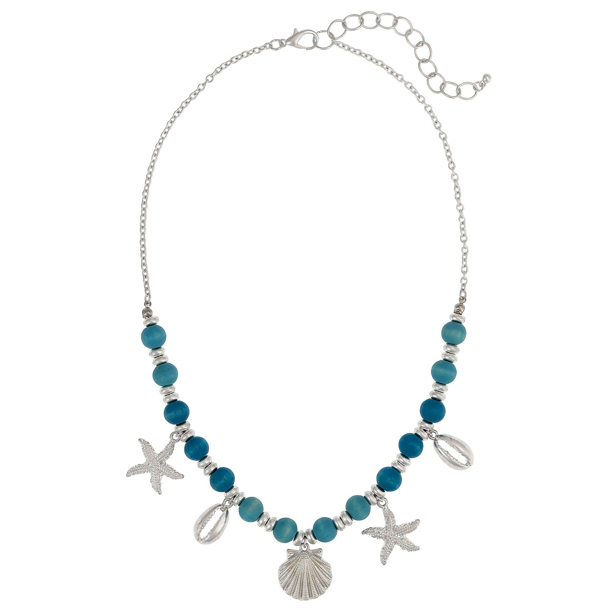 19 In. Beaded Chain & Charms Necklace