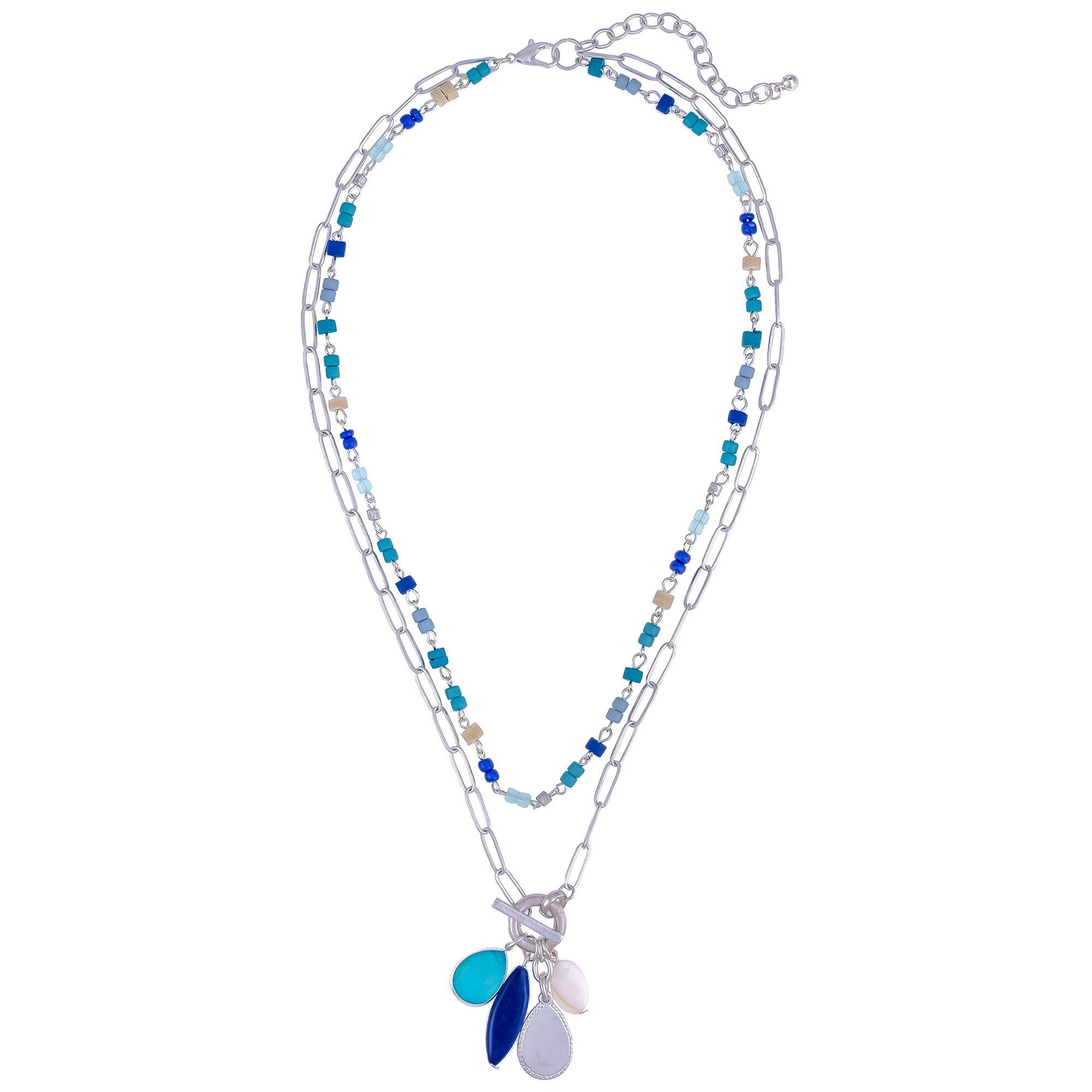 2-Row 18 In. Bead & Charms Chain Necklace