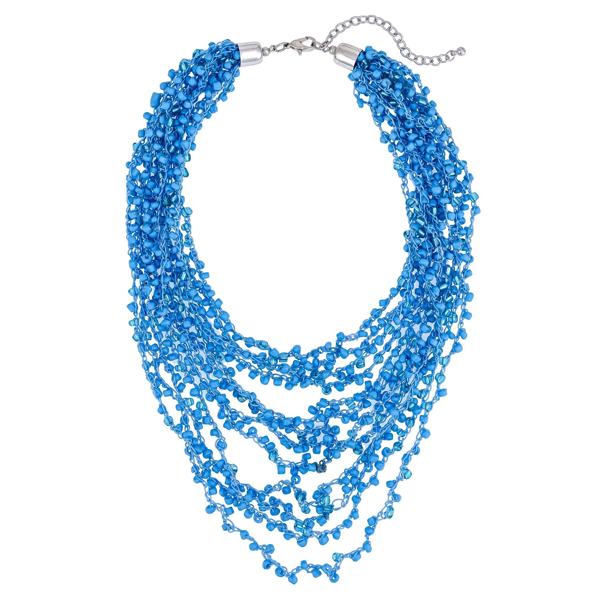 Multi-Row 18 In. Crochet Seed Bead Necklace